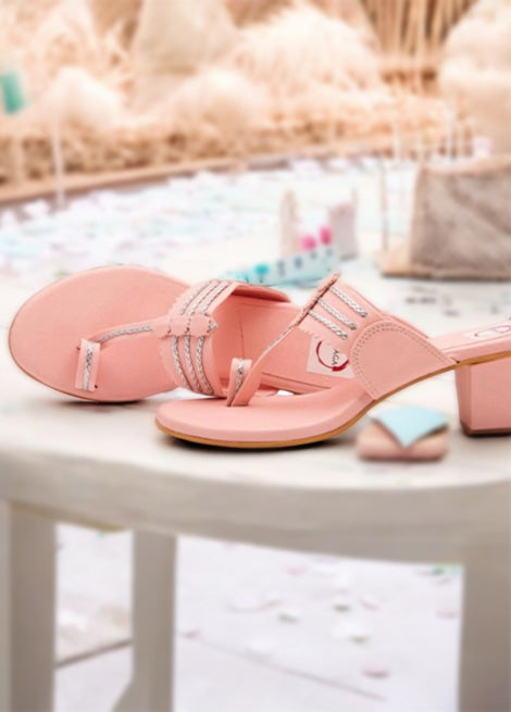 Black Block Heel Kolhapuri