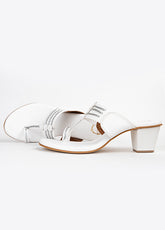White block heel Kolhapuri