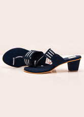 Navy Blue Block Heel