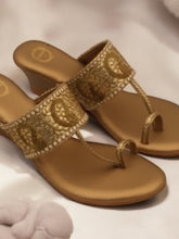 Sunehri Adaah - Antique Wedge Heel Kolhapuri