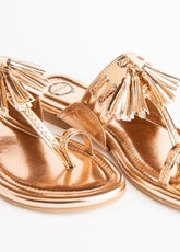 Aurora Petal  - Rose Gold Flat kolhapuri