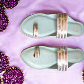 Blue Shimmer Flat kolhapuri