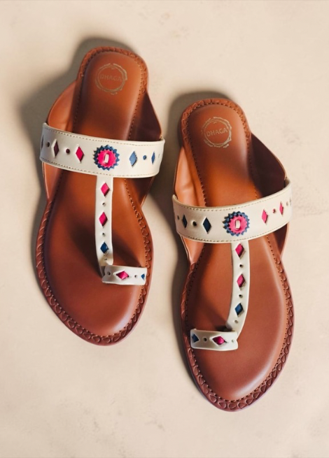 Ivory Muse - Cream Flat Kolhapuri