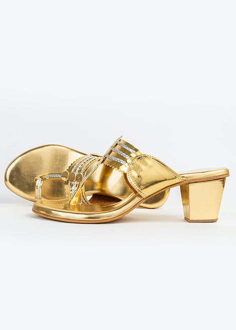 Gold Block Heels