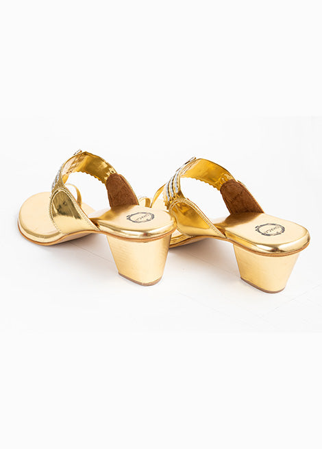 Gold Block Heels