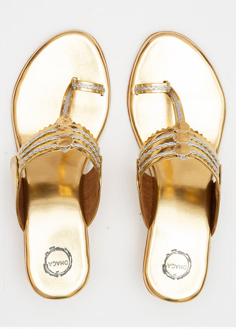 Gold Block Heels