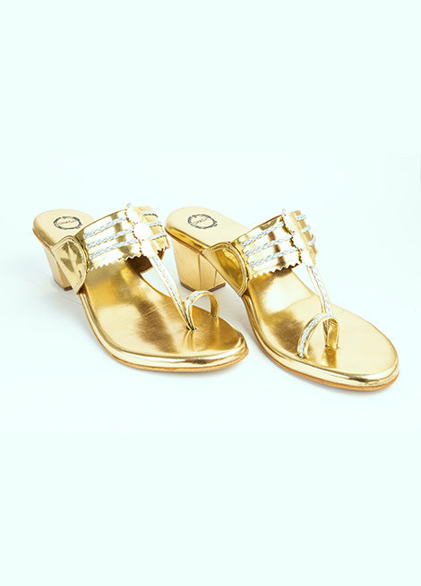 Gold Block Heels