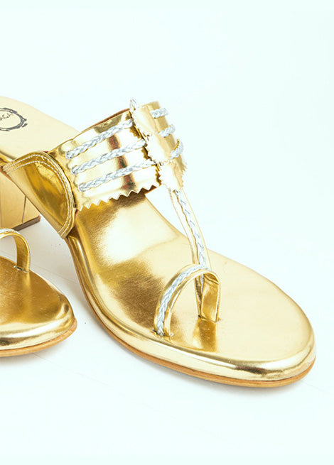 Gold Block Heels