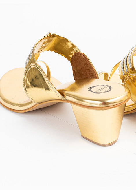 Gold Block Heels