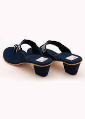 Navy Blue Block Heel