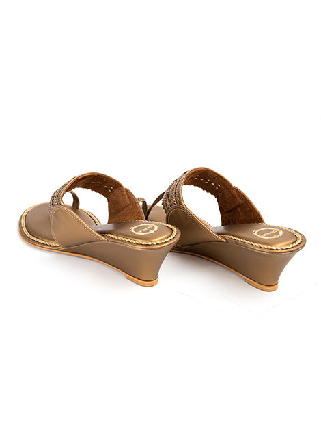 Antique Wedge Heels Kolhapuri