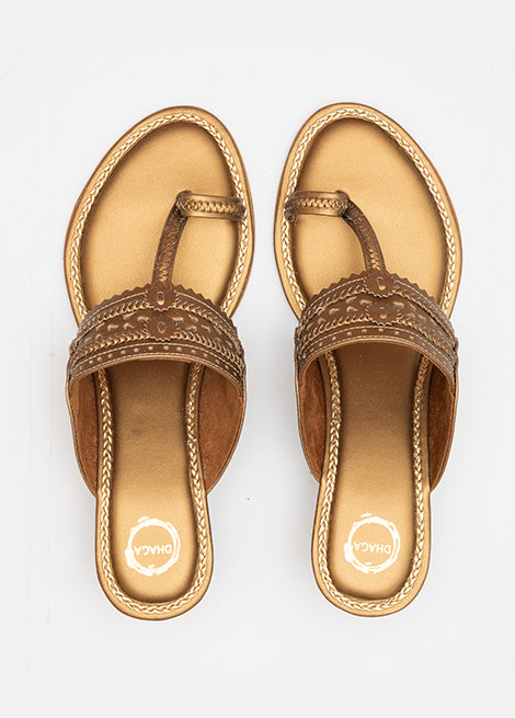 Antique Wedge Heels Kolhapuri