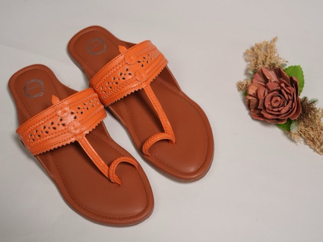 Orange and Brown Flat Kolhapuri