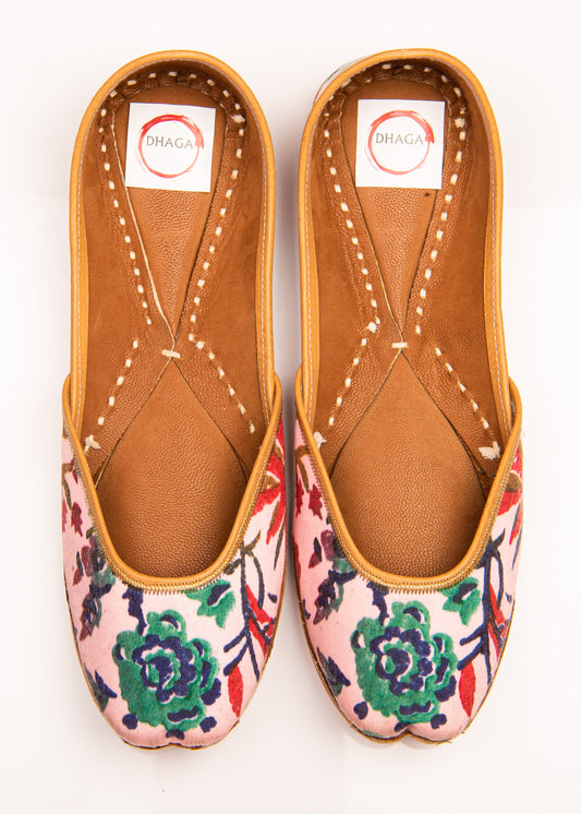 Kashmiri - Pink Flower jutti