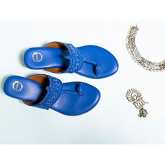 Monday Blues Block Heel Kolhapuri