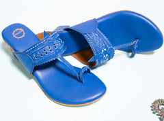 Monday Blues Block Heel Kolhapuri