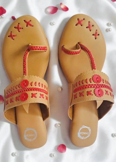 Red Oasis - Tan Brown Wedge Heel