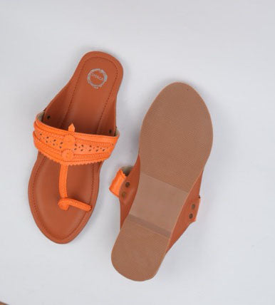 Orange and Brown Flat Kolhapuri