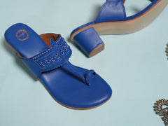 Monday Blues Block Heel Kolhapuri