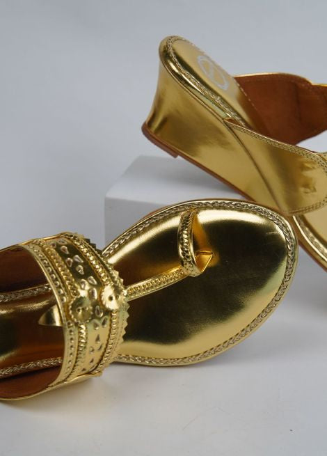 Gold Wedge Heels