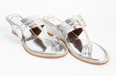 Silver Wedge heel