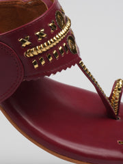 Maroon Block Heel With a twist