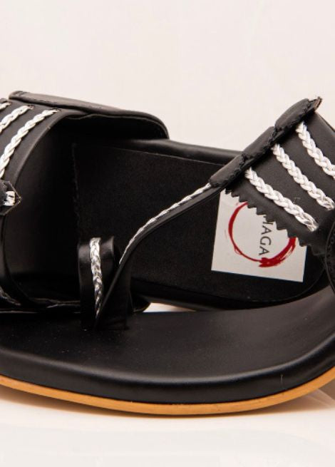 Black Block Heel Kolhapuri