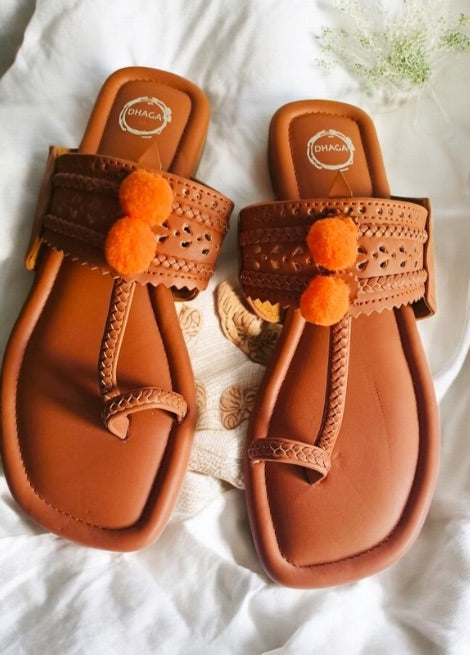 Tan Brown Flat Kolhapuri