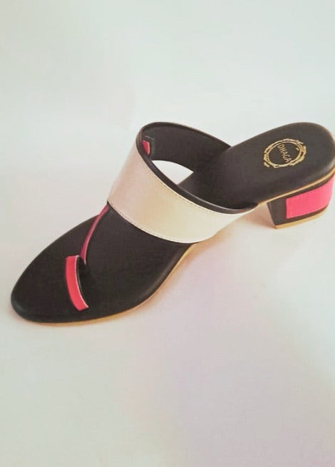 Urban Pop - Bold color  Block Heel Kolhapuri
