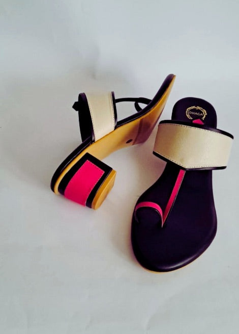 Urban Pop - Bold color  Block Heel Kolhapuri