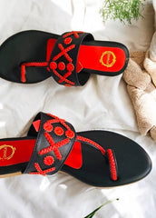 Chilli Chic - Black Flat Kolhapuri