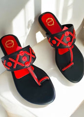 Chilli Chic - Black Flat Kolhapuri