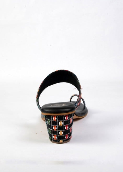 Threaded Harmony - Multicolor black Block heel