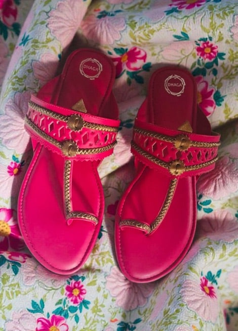 Ira Kolhapuri - Pink Flat Kolhapuri