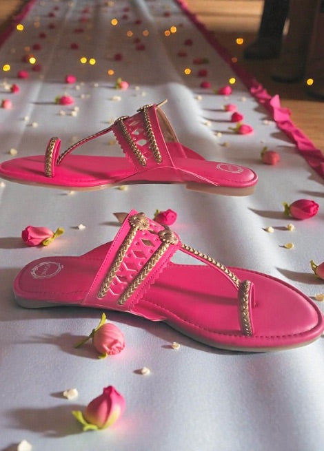 Ira Kolhapuri - Pink Flat Kolhapuri