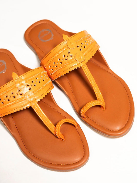 Orange and Brown Flat Kolhapuri