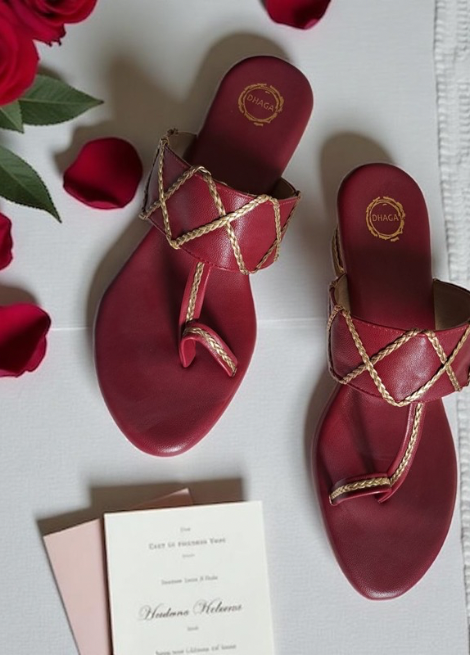 Crimson Charm - Maroon Block Heel