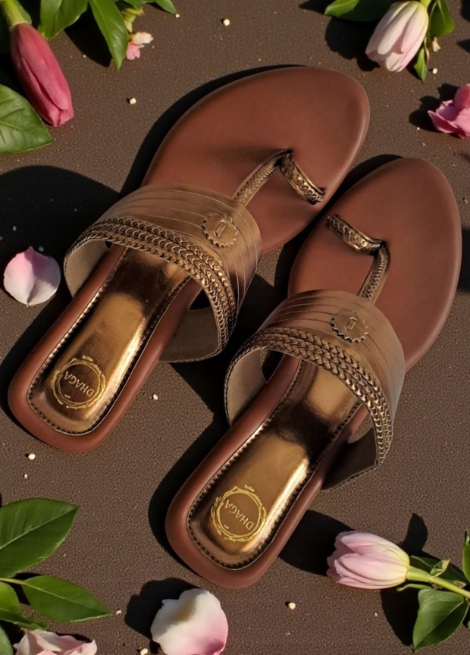 Bronze Muse - Copper Block heel Kolhapuri