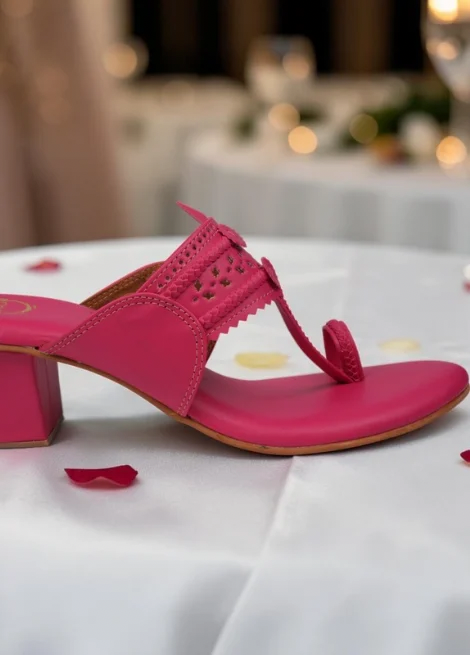 Fuschia Block Heel