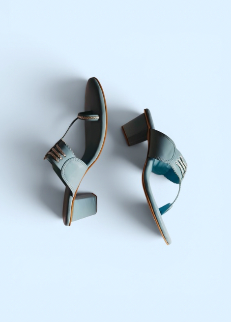 Powder Blue Block Heel