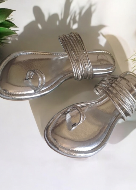 Silver Kolhapuri Flat