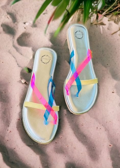 Candy Coast Flat - Silver Flat beach sandal