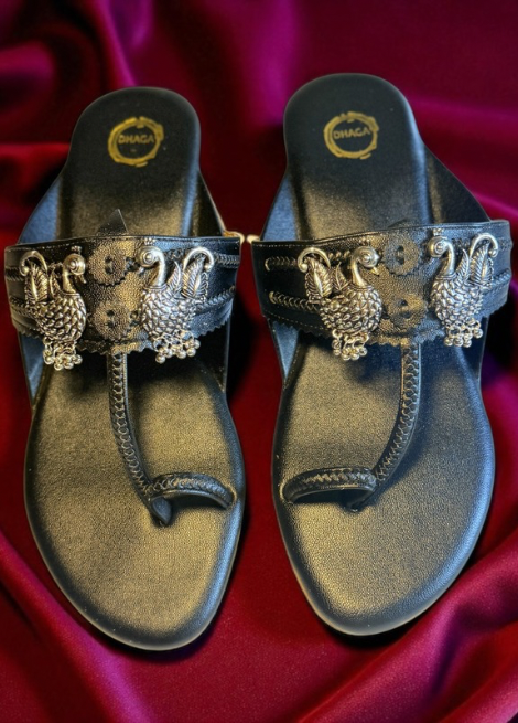 Rajwada Peacock - Black Kolhapuri