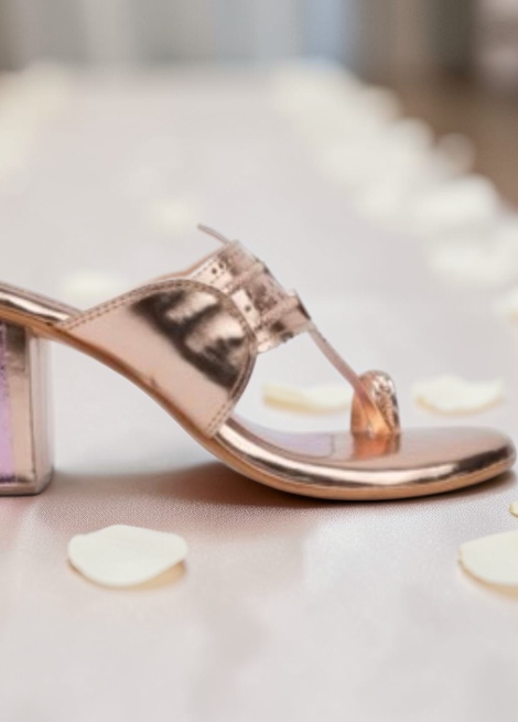 Gehna - Rose gold and gold Block Heel