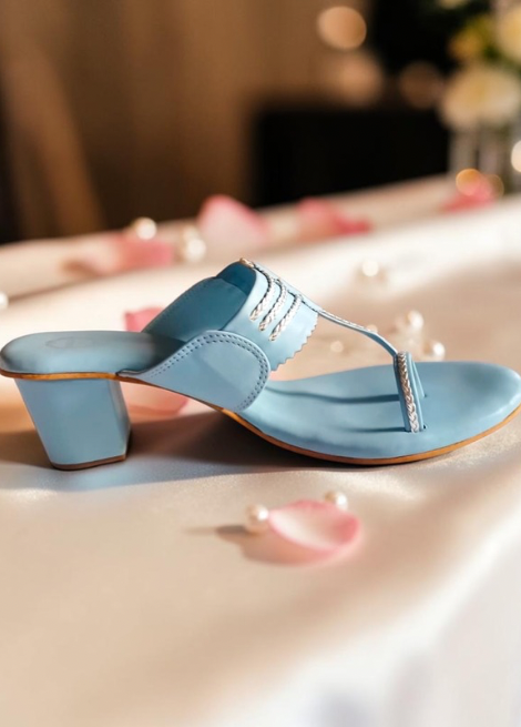 Powder Blue Block Heel