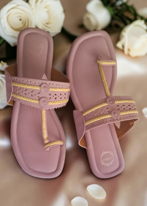 Blush Bloom - Purple Flat Kolhapuri